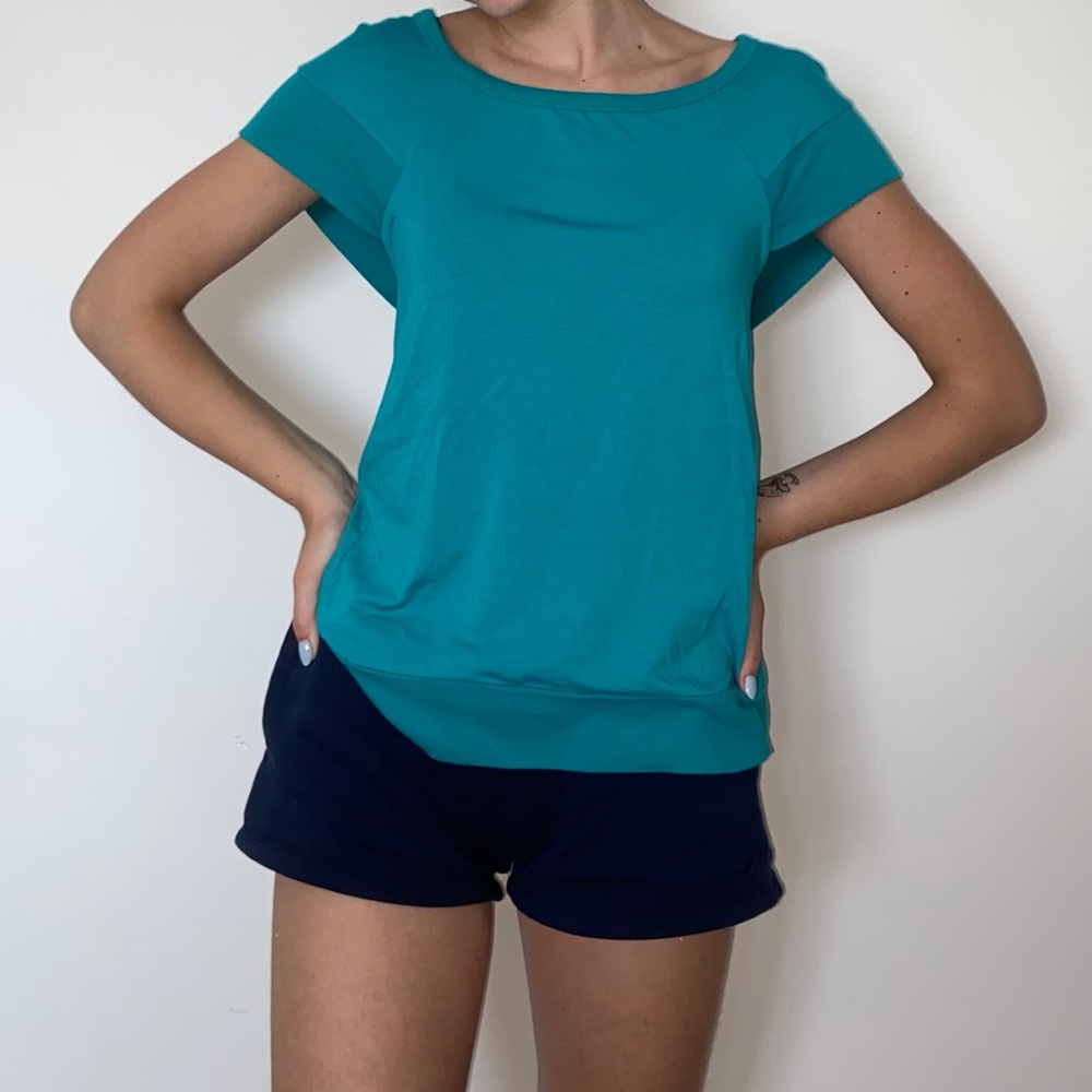 Turquoise Open Back Shirt